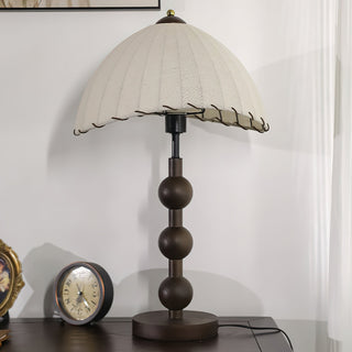 Maris Dark Wood Fabric Table Lamp