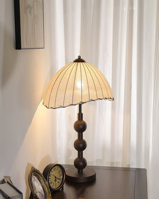 Maris Dark Wood Fabric Table Lamp