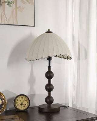Maris Dark Wood Fabric Table Lamp