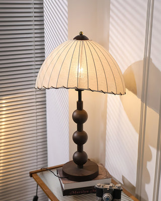 Maris Dark Wood Fabric Table Lamp