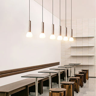 Matchstick Scandinavian Yellow Travertine Pendant Light