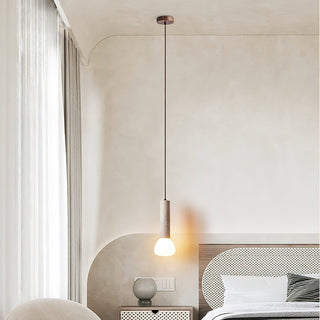 Matchstick Scandinavian Yellow Travertine Pendant Light