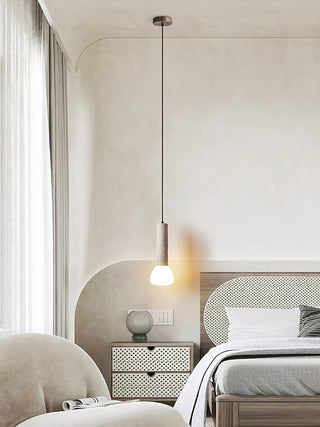 Matchstick Scandinavian Yellow Travertine Pendant Light