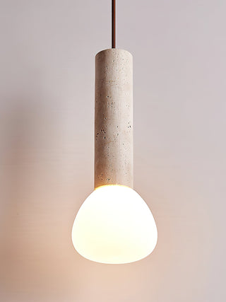 Matchstick Scandinavian Yellow Travertine Pendant Light