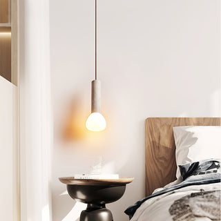 Matchstick Scandinavian Yellow Travertine Pendant Light