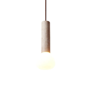 Matchstick Scandinavian Yellow Travertine Pendant Light