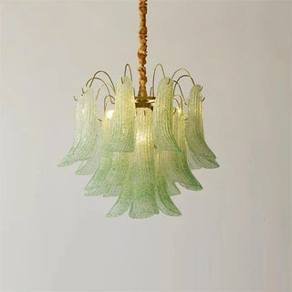 Mazzega Multicolor Speckled Glass Petal Chandelier