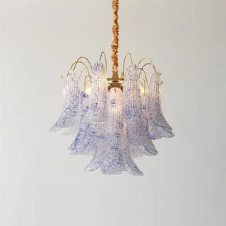 Mazzega Multicolor Speckled Glass Petal Chandelier