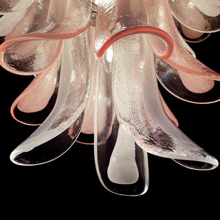 Mazzega Tiered Pink Glass Petal Chandelier
