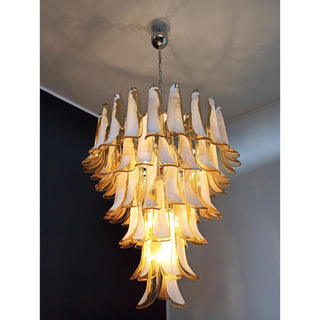 Mazzega Tiered Pink Glass Petal Chandelier