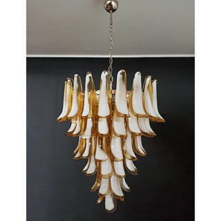 Mazzega Tiered Pink Glass Petal Chandelier