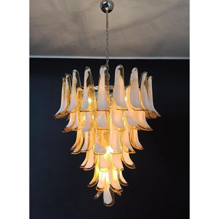 Mazzega Tiered Pink Glass Petal Chandelier