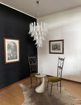 Mazzega Tiered Pink Glass Petal Chandelier