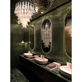 Mazzega Tiered Pink Glass Petal Chandelier