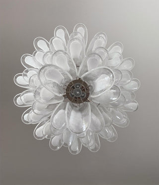 Mazzega Tiered Pink Glass Petal Chandelier