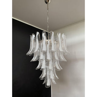 Mazzega Tiered Pink Glass Petal Chandelier