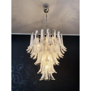 Mazzega Tiered Pink Glass Petal Chandelier