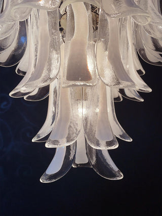 Mazzega Tiered Pink Glass Petal Chandelier