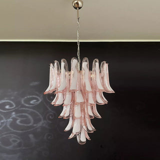 Mazzega Tiered Pink Glass Petal Chandelier