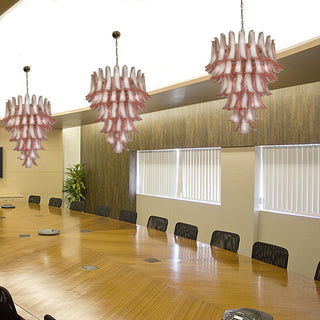 Mazzega Tiered Pink Glass Petal Chandelier