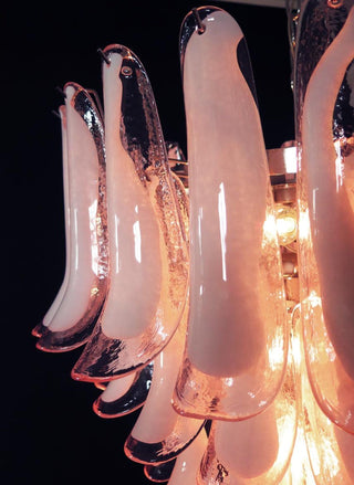 Mazzega Tiered Pink Glass Petal Chandelier