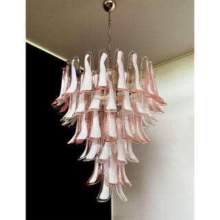 Mazzega Tiered Pink Glass Petal Chandelier
