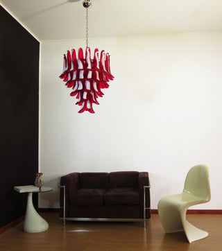 Mazzega Tiered Pink Glass Petal Chandelier