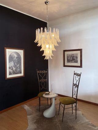 Mazzega Tiered Pink Glass Petal Chandelier