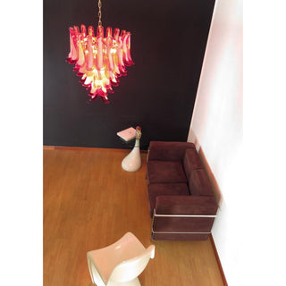 Mazzega Tiered Pink Glass Petal Chandelier