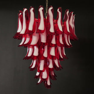 Mazzega Tiered Pink Glass Petal Chandelier
