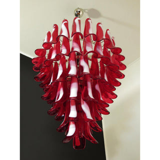 Mazzega Tiered Pink Glass Petal Chandelier