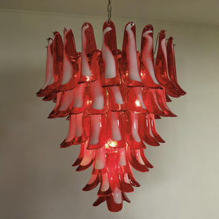 Mazzega Tiered Pink Glass Petal Chandelier