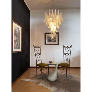 Mazzega Tiered Pink Glass Petal Chandelier