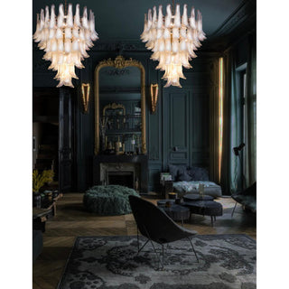 Mazzega Tiered Pink Glass Petal Chandelier