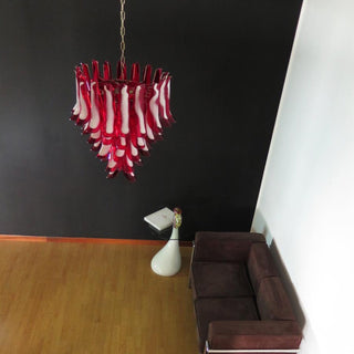 Mazzega Tiered Pink Glass Petal Chandelier