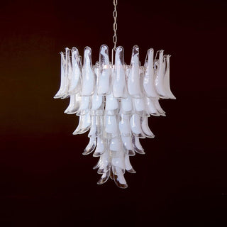 Mazzega Tiered Pink Glass Petal Chandelier
