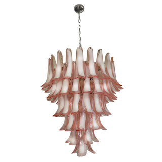 Mazzega Tiered Pink Glass Petal Chandelier