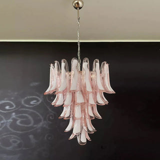 Mazzega Tiered Pink Glass Petal Chandelier