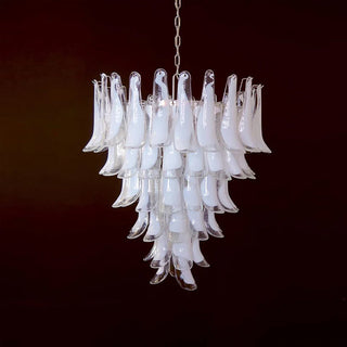 Mazzega Tiered Pink Glass Petal Chandelier