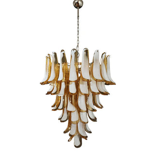 Mazzega Tiered Pink Glass Petal Chandelier