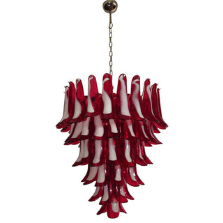 Mazzega Tiered Pink Glass Petal Chandelier