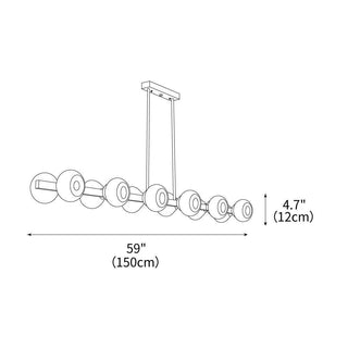 Mercury Sculptural Brass Line Chandelier