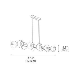 Mercury Sculptural Brass Line Chandelier