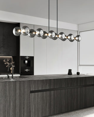 Mercury Sculptural Brass Line Chandelier