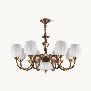 Milanese Classic Fabric Shade Chandelier