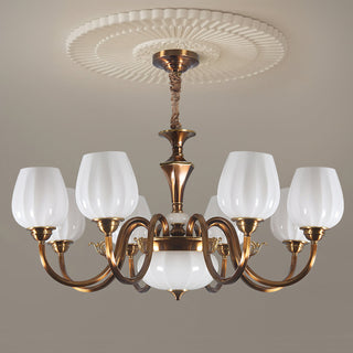 Milanese Classic Fabric Shade Chandelier