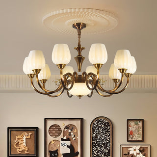 Milanese Classic Fabric Shade Chandelier