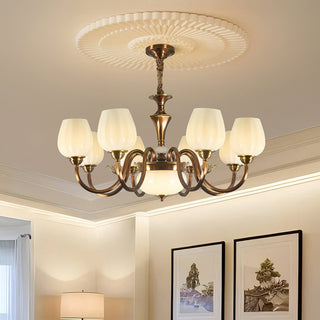 Milanese Classic Fabric Shade Chandelier