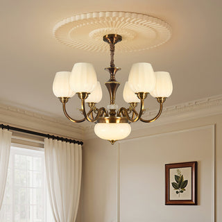 Milanese Classic Fabric Shade Chandelier