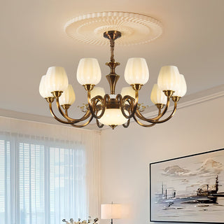 Milanese Classic Fabric Shade Chandelier